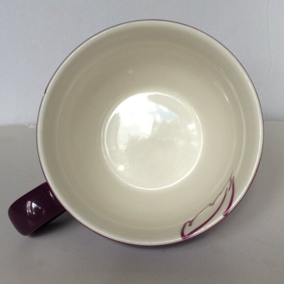 Starbucks 2007 Coffee Tea Mug Cup Saucer Set Purple White Leaf 10 oz - Picture 6 of 10